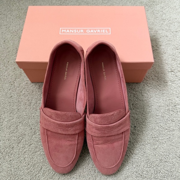 Mansur Gavriel Pink Suede Classic Loafers, Women size 38 - Picture 2 of 9